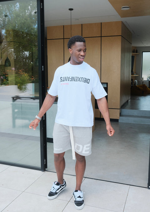 DOUBLE LOGO GREY SHORTS